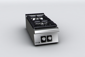 Kuchnia gazowa (G20 - gaz ziemny) 2-palnikowa, nastawna, 18,2 kW, 400x930x290 mm | FAGOR, C-G920 H