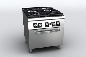 Kuchnia gazowa (G30 - propan-butan) 4-palnikowa, wolnostojąca z piekarnikiem gazowym, 49,4 kW, 800x930x850 mm | FAGOR, C-G941 XH