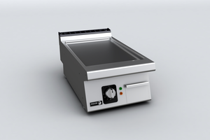 Płyta grillowa elektryczna, ze stali nierdzewnej, gładka chromowana, nastawna, 5 kW, 400x730x290 mm | FAGOR, Linia 700 Kore