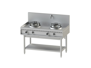 Kuchnia gazowa wok, 2-palnikowa, wolnostojąca, 23/26 kW, 1300x700x1150 mm | NAYATI, Serie 700