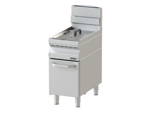 Frytownica gazowa jednokomorowa 18 l z kranem spustowym, wolnostojąca z drzwiami, 16 kW, 400x750x1039 mm | NAYATI, NGF 18/R