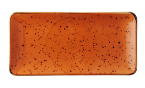 Talerz prostokątny 300x150 mm, pomarańczowy | FINE DINE, Earth Colours Dahlia