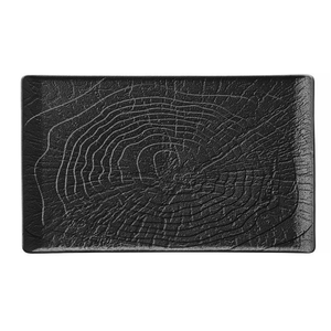 Talerz prostokątny 335x205 mm, czarny | FINE DINE, Earth Colours Crust