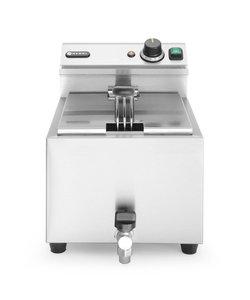 Frytownica elektryczna jednokomorowa 8 l z kranem spustowym, nastolna, 3,5 kW, 230 V, 300x515x345 mm | HENDI, Mastercook