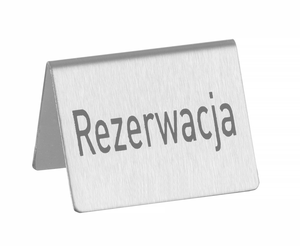 Tabliczka informacyjna "rezerwacja" komplet 4 szt. | HENDI, 663714