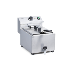 Frytownica elektryczna jednokomorowa 8 l z kranem spustowym, nastolna, 3,5 kW, 230 V, 300x515x345 mm | HENDI, Mastercook