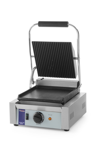 Grill kontaktowy pojedynczy ryflowany/gładki, 290x370x210 mm | HENDI, 263600