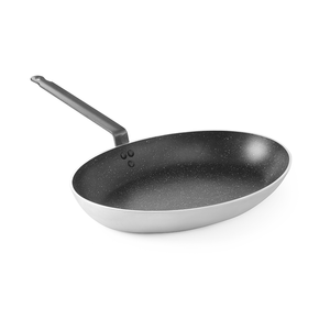 Patelnia do ryb, owalna, aluminiowa z marmurową powłoką nieprzywierającą 280x400 mm | HENDI, 627716