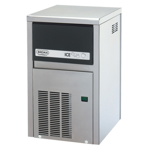 Kostkarka do lodu typu full cube 21 kg/24 h, pojemność zasobnika 4 kg, chłodzona wodą, 0,32 kW, 355x404x590 mm | BREMA ICE MAKERS, 872214