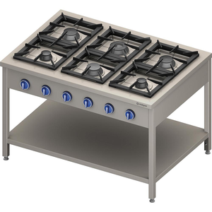 Kuchnia gazowa 6 palnikowa z półką 32,5 kW - G30(propan-butan) | STALGAST, 999613