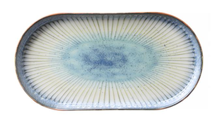 Talerz owalny 200x110 mm, biały, niebieski | FINE DINE, Earth Colours Galaxy