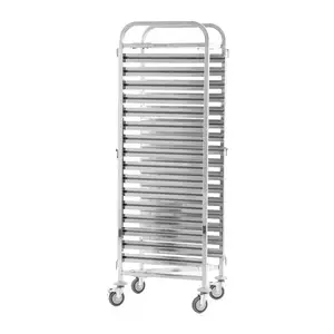Wózek kompaktowy 16xGN 1/1 transportowy typu Z ze stali nierdzewnej 380x550x1700 mm | TECHNICA, Silver Line
