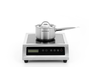 [Zestaw] Kuchenka indukcyjna nastawna 3,5 kW + Rondel 1,8 l o średnicy 160 mm ze stali nierdzewnej z pokrywką