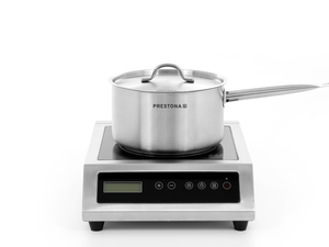 [Zestaw] Kuchenka indukcyjna nastawna 3,5 kW + Rondel 6 l o średnicy 240 mm ze stali nierdzewnej z pokrywką