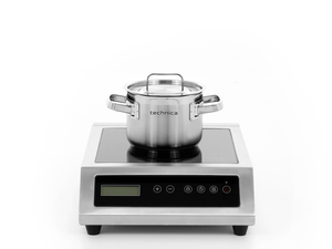 [Zestaw] Kuchenka indukcyjna nastawna 3,5 kW + Garnek wysoki 2,4 l o średnicy 160 mm z pokrywką | TECHNICA, Platinum Line