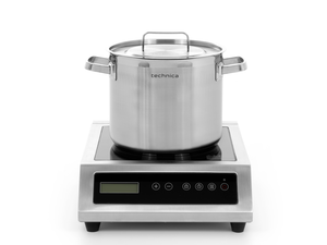 [Zestaw] Kuchenka indukcyjna nastawna 3,5 kW + Garnek wysoki 9 l o średnicy 240 mm z pokrywką | TECHNICA, Platinum Line
