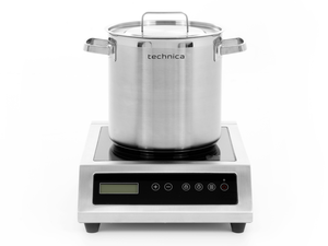 [Zestaw] Kuchenka indukcyjna nastawna 3,5 kW + Garnek wysoki 10,9 l o średnicy 240 mm z pokrywką | TECHNICA, Platinum Line