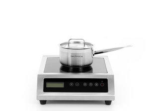 [Zestaw] Kuchenka indukcyjna nastawna 3,5 kW + Rondel 1,9 l o średnicy 160 mm ze stali nierdzewnej z pokrywką | TECHNICA, Platinum Line