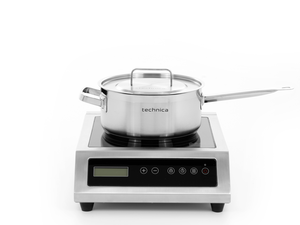 [Zestaw] Kuchenka indukcyjna nastawna 3,5 kW + Rondel 5 l o średnicy 240 mm ze stali nierdzewnej z pokrywką | TECHNICA, Platinum Line