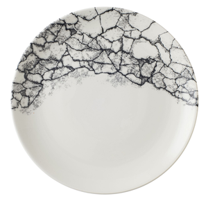 Talerz płytki coupe 260 mm | CHURCHILL, Kintsugi Accents Quartz Black