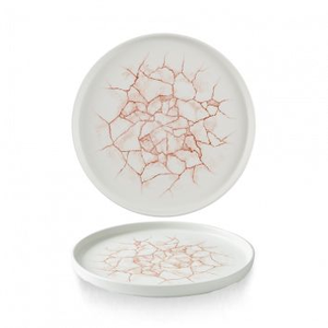 Talerz płytki okrągły z rantem 210 mm | CHURCHILL, Studio Prints Kintsugi Coral