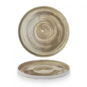 Talerz płytki okrągły z rantem 260 mm | CHURCHILL, Stonecast Patina Antique Taupe