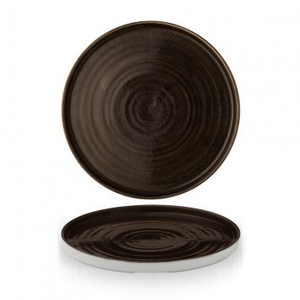 Talerz płytki okrągły z rantem 260 mm | CHURCHILL, Stonecast Patina Iron Black