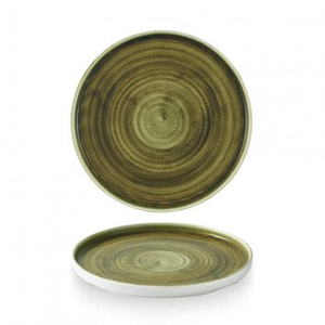 Talerz płytki okrągły z rantem 210 mm | CHURCHILL, Stonecast Plume Olive