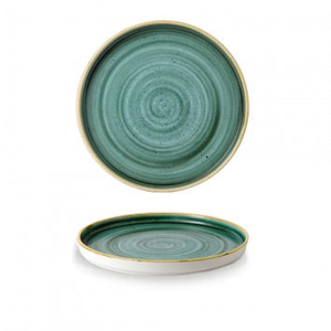 Talerz płytki okrągły z rantem 210 mm | CHURCHILL, Stonecast Samphire Green