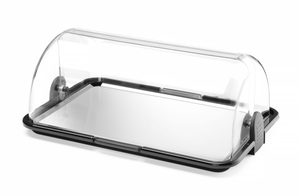 Witrynka ekspozycyjna dwufunkcyjna, czarna, inox | HENDI, 871775