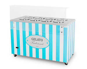 Witryna do lodów 327 l, 1283x670x895 mm, biała, niebieska | RESTO QUALITY, Gelato Pozetti
