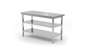 Stół centralny z dwiema półkami, spawany, 1500x700x850 mm | TECHNICA, 11321570