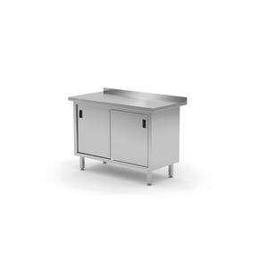 Stół przyścienny z szafką z drzwiami suwanymi 1100x700x850 mm | TECHNICA, 1281170