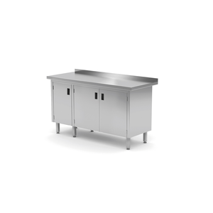 Stół przyścienny z szafką z drzwiami skrzydłowymi 1400x700x850 mm | TECHNICA, 12931470