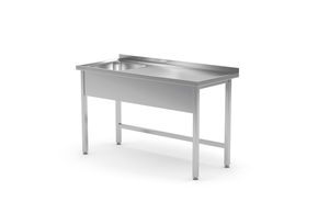 Stół ze zlewem jednokomorowym z lewej strony bez półki 800x700x850 mm | TECHNICA, 212L8070