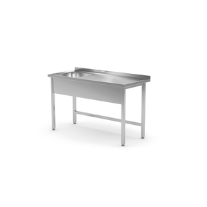 Stół ze zlewem jednokomorowym z lewej strony bez półki 1400x600x850 mm | TECHNICA, 212L1460
