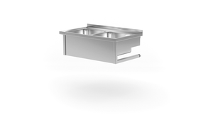 Stół wiszący ze zlewem dwukomorowym 1000x600x300 mm | TECHNICA, 222W1060