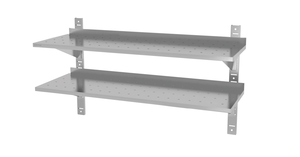 Półka wisząca przestawna podwójna, perforowana 1300x300x600 mm | TECHNICA, 385PE1330