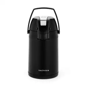 Termos próżniowy 3 l z pompką i uchwytem, czarny | TECHNICA, Black Series