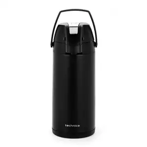 Termos próżniowy 5 l z pompką i uchwytem, czarny | TECHNICA, Black Series
