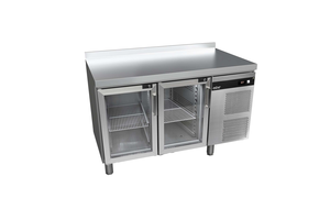 Stół chłodniczy 2-drzwiowy ze szklanymi drzwiami, GN 1/1, 1342x700x850 mm | ASBER, Green Line