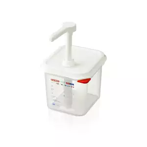 Dyspenser do sosów z pompką, pojemnik GN 1/6, porcja 30 ml | ARAVEN, 1367