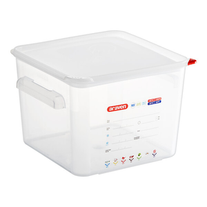 Pojemnik na produkty z polipropylenu z uchwytami 290x290x210 mm, 12 l | ARAVEN, 11855