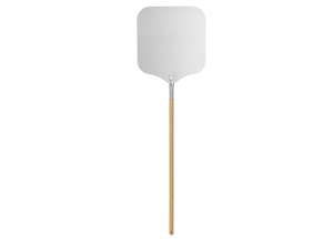 [Zestaw] Łopata do pizzy z drewnianym uchwytem, kwadratowa, 405x455x1420 mm + Szpachelka z rączką z tworzywa, 235x80 mm + Pojemnik na ciasto do pizzy 400x300x100 mm + Pokrywa na pojemnik na ciasto do pizzy 400x300 mm | TECHNICA, Pizza Line