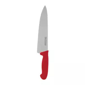 Nóż kucharski HACCP 385 mm, ostrze gładkie, spiczaste 250 mm, czerwony | TECHNICA, Silver Line