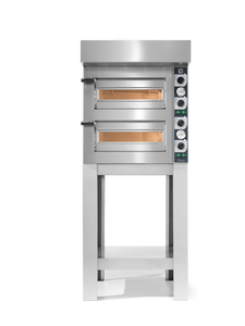 Piec do pizzy 2-komorowy, sterowany manualnie, 8x pizza 20 cm, 4,6 kW, 700x560x690 mm | CUPPONE, Tiziano