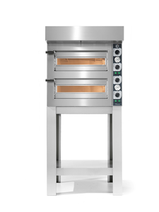 Piec do pizzy 2-komorowy, sterowany manualnie, 8x pizza 25 cm, 8 kW, 800x660x690 mm | CUPPONE, Tiziano