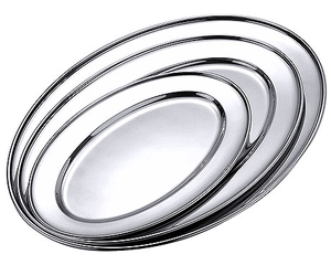 Półmisek ze stali nierdzewnej, owalny 350x220x16 mm | CONTACTO, 3/350