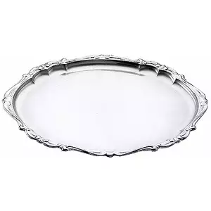 Taca ze stali nierdzewnej „Barok”, owalna 470x360x20 mm | CONTACTO, 10/450