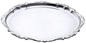 Taca ze stali nierdzewnej „Barok”, owalna 470x360x20 mm | CONTACTO, 10/450